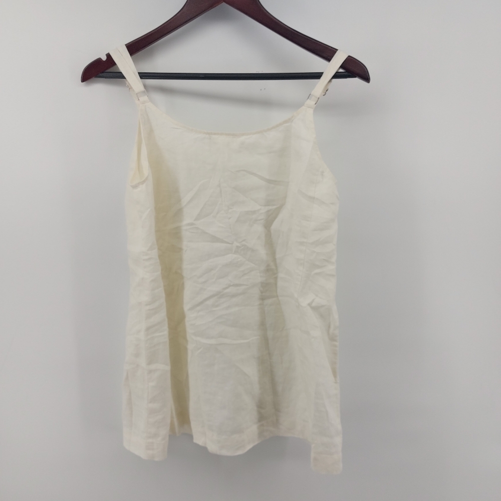 Eileen Fisher White Beads Linen Tank Top Size Medium - Picture 6 of 6
